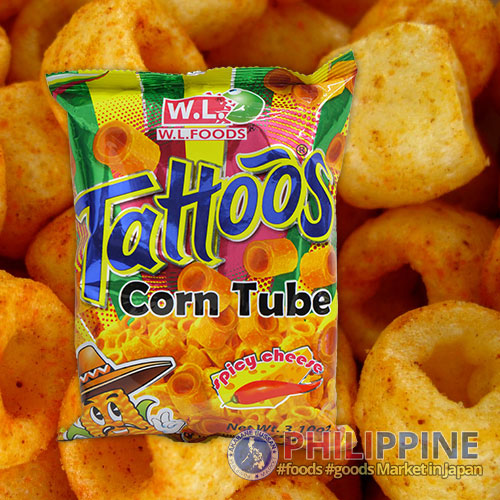 Wl Tattoos Corn Tube Spicy Cheese 88g
